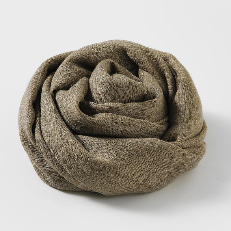 Picture of Solid Color Cotton and Linen Scarf Women's Artistic Sunscreen Scarf Scarf Beach Long Scarf Wholesale Japanese Scarf Advanced Sense