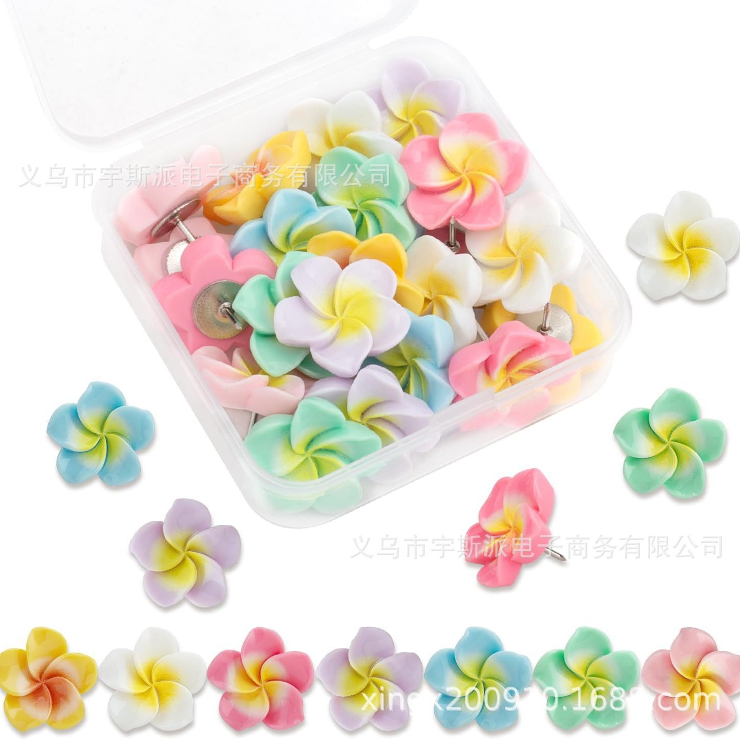 New cross-border 21 egg flower pushpins creative DIY photo wall decoration ins style 7-color flower pushpin