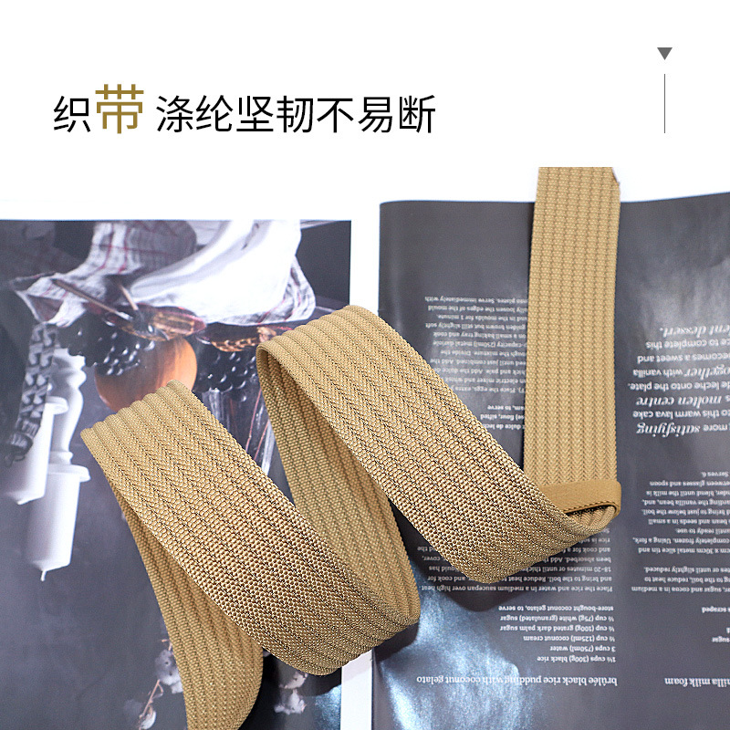 Picture of Alloy double loop buckle belt men's Korean woven nylon tactical sports outdoor pants belt canvas wholesale men's