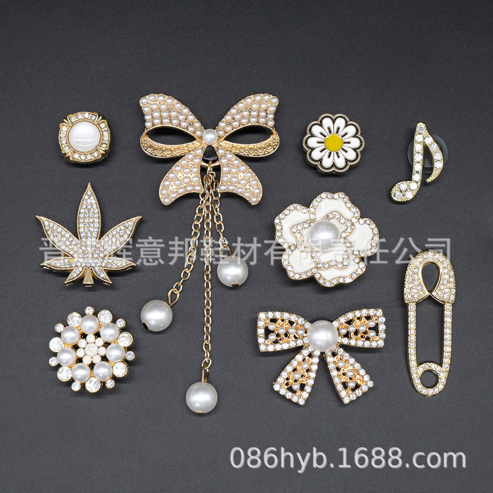 Cross-Border New Style Clogs Metal Rhinestone Shoes Flower Buckle DIY Detachable Garden Shoes Flower Bow Decorative Buckle