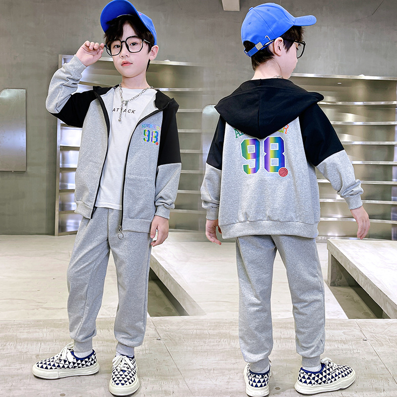 Boys' Autumn Wear Sports suit Internet Celebrity Fried Street 2025 New Autumn Children's Wear Spring and Autumn Fashion Brand Clothes Foreign Style