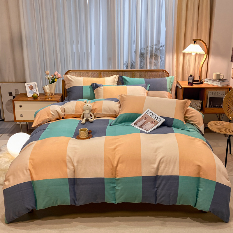 Picture of Cotton brushed duvet cover single piece modern simple single double dormitory thickened quilt cover pure cotton duvet cover single piece