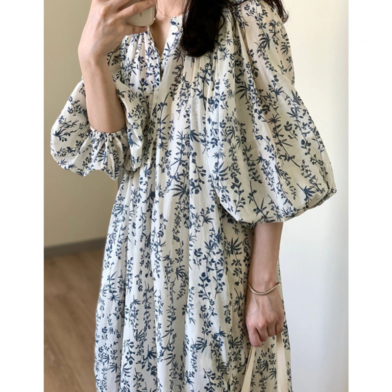 2024 plus size Women's Summer New Chubby Sister Slimming Floral Chiffon dress Holiday Long Dress