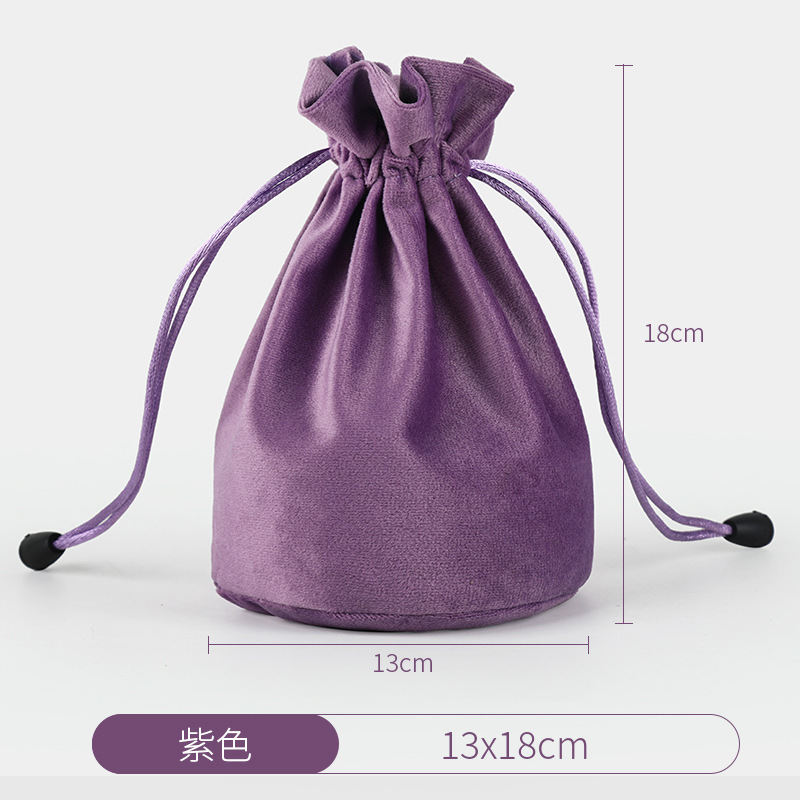 Picture of High-Bottom Velvet Round Bottom Drawstring Flap Pocket Pants, Super Soft Drawstring Jewelry, Jewelry Red Wine Packaging Bag, Curling Wand, Selfie Stick