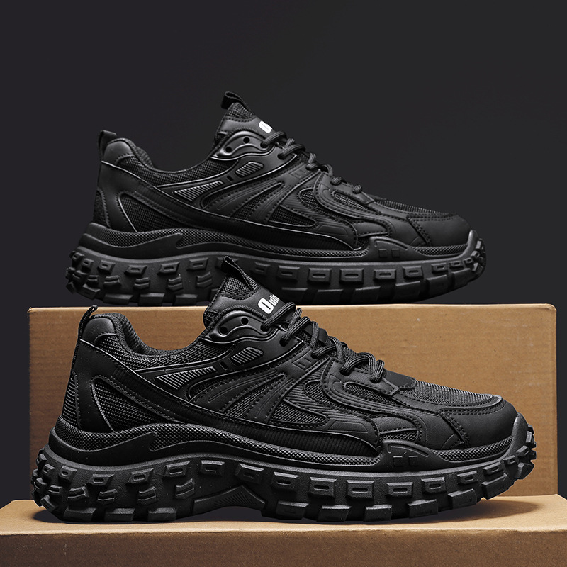 Autumn Men's Shoes Breathable Mesh Sports Casual Shoes Men's Work Site Labor Insurance Black Torre Trendy Shoes