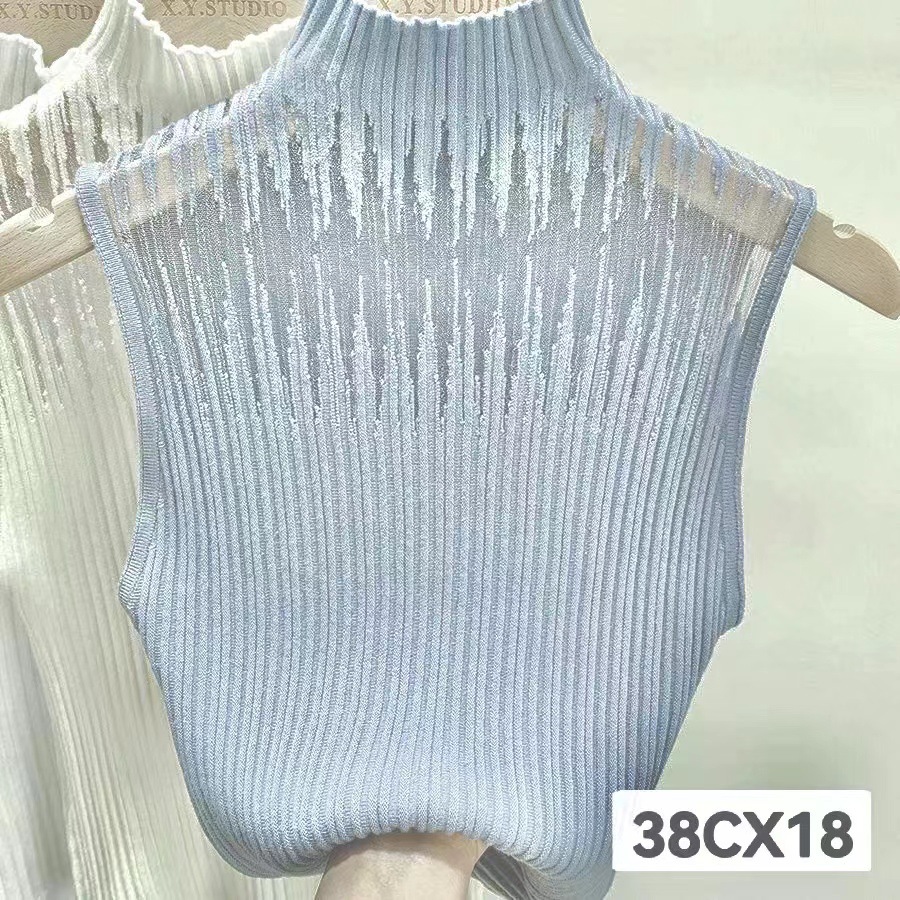 Picture of Sexy half turtleneck camisole women's summer undershirt outer knitted sweater sleeveless top 1688 wholesale