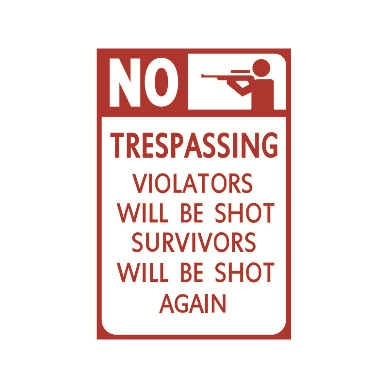 Picture of 2024No Trespassing Retro Public Warning Sign Iron Painting Background Wall Frameless Decorative Hanging Painting