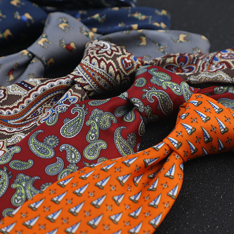 Men's Business 9cm Printed Hand Tie Casual Work Fashion Wedding Spot Direct Supply Wholesale