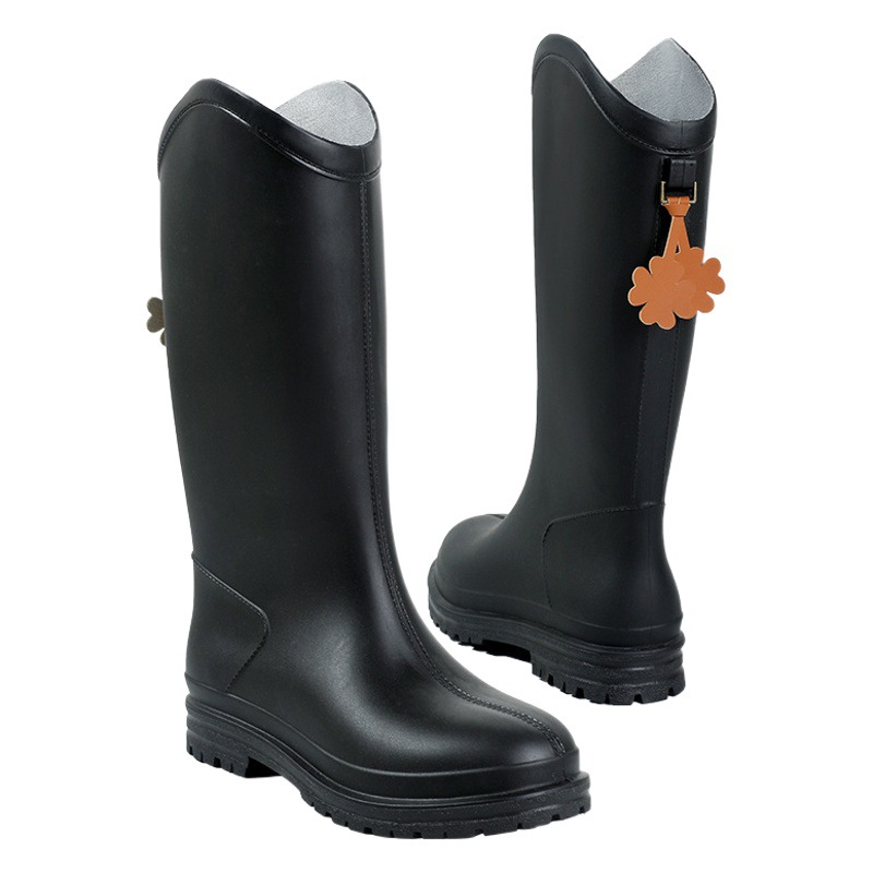 Japan and South Korea Cross-border Thick Bottom PVC Rain Boots New Women's Outfit Waterproof Non-slip Outdoor Long Fashionable Rain Boots for Women