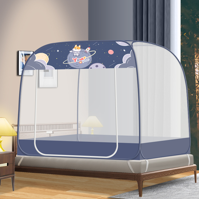Picture of Yurt mosquito net installation-free cross-border household dormitory foldable zipper dustproof bottomless manufacturers a generation of hair