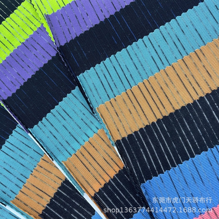 Spot supply of knitted polyester single-sided floral yarn Jersey 165 grams of Milan color bar Yang from floral yarn pull rack T-shirt material