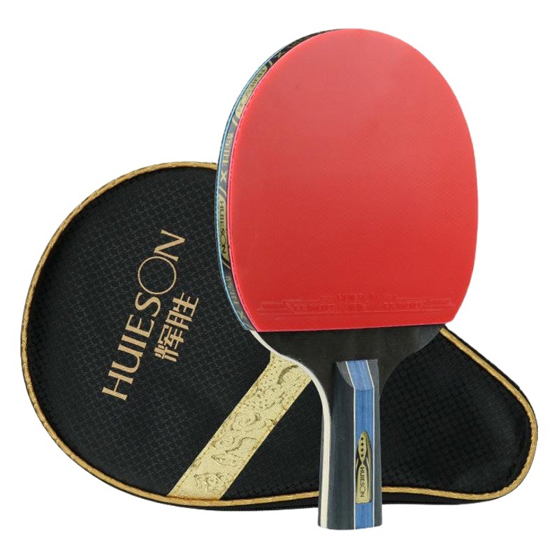 Picture of Huisheng Table Tennis Four-Star Single Racket Original Racket Set Double-Sided Anti-Grip Beginner Table Tennis Racket Four-Star Straight Racket