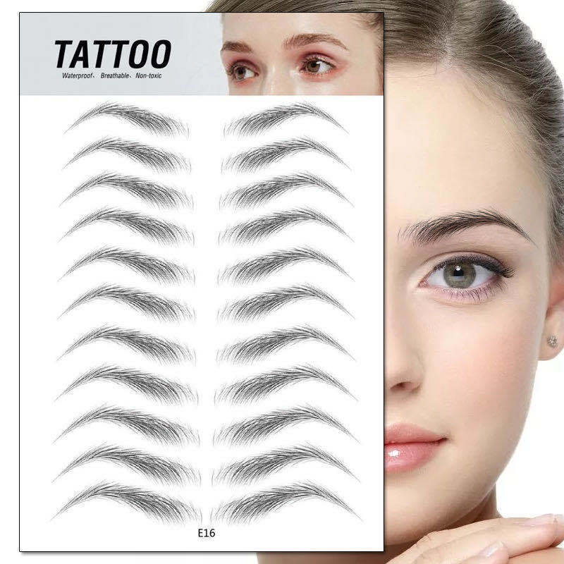 Picture of 3D Bionic Tattoo Stickers Wholesale Men and Women Semi-Permanent Waterproof Long-Lasting Simulated Eyebrow Tattoo Embroidery Lazy Eyebrow Thrush Artifact