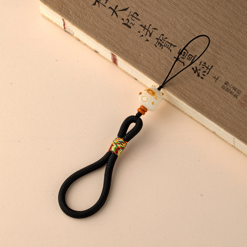 Picture of Cute Bodhi Lucky Cat Mobile Phone Chain Wrist Hanging Chain Pendant Pendant Exquisite Anti-loss Drop-resistant Mobile Phone Case Lanyard
