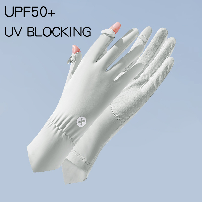 Sun protection gloves women's non-slip touch screen thin spring and summer cycling driving UV protection new ice silk wholesale gloves women