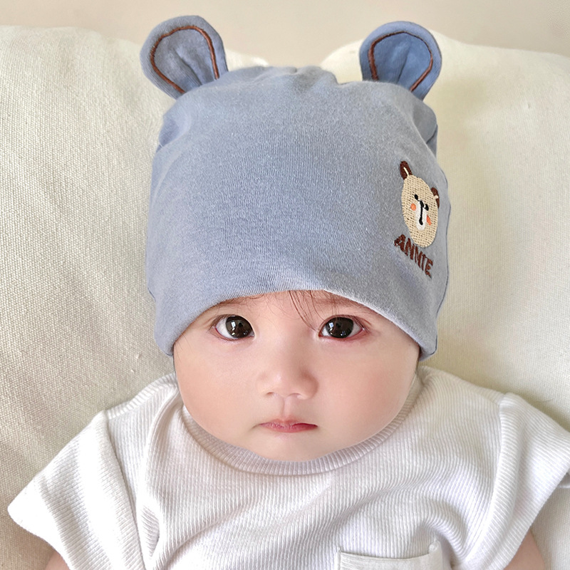 Picture of Katu Bear Infant Hat Spring & Fall 3-6-12 Months Male and Female Baby Pullover Hat Cotton 100-Day Sleeping Hat
