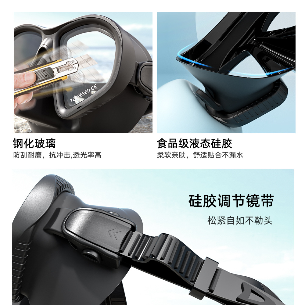 Picture of Free diving glasses myopia lens diving mirror camera bracket silicone snorkeling mirror snorkeling equipment