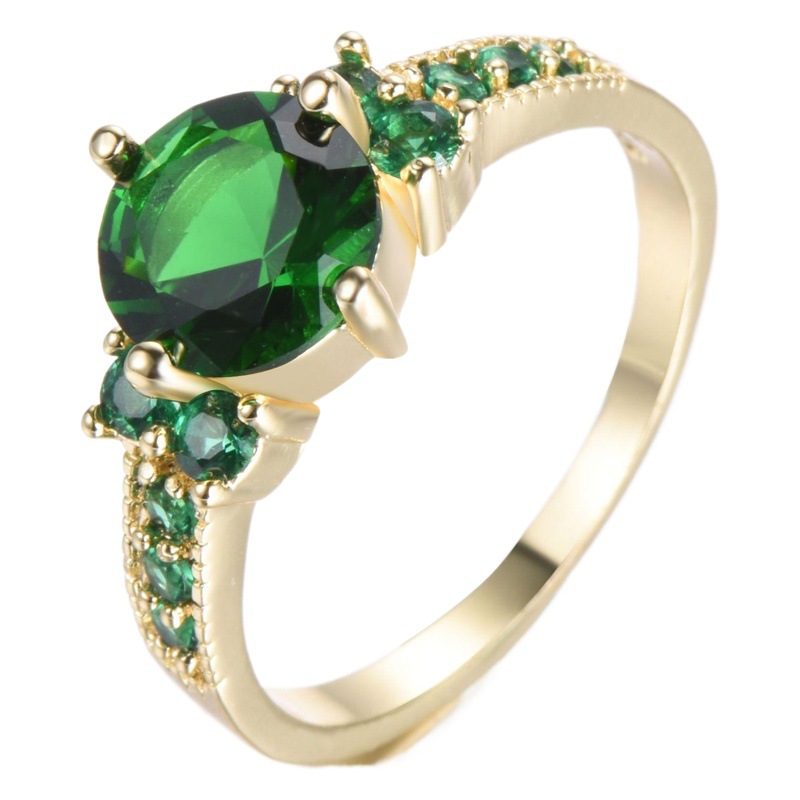 Cross-Borderwishe European and American Diamond-Encrusted Zircon Four-Claw Round Ring Retro Simple Stylish High-End One-Piece Drop Shipping