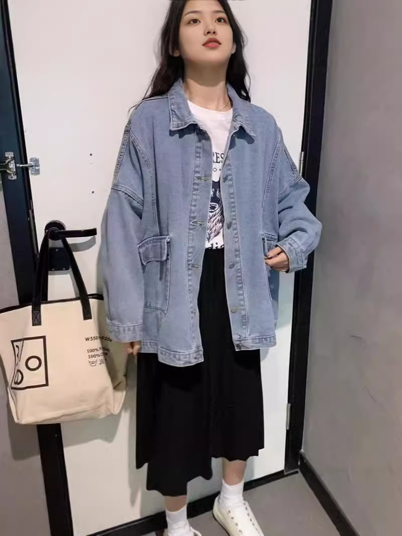 Denim Jacket Women's 2025 Autumn and Winter New Korean Style Loose Bf Versatile Casual Workwear Top Korean Style Hong Kong Style
