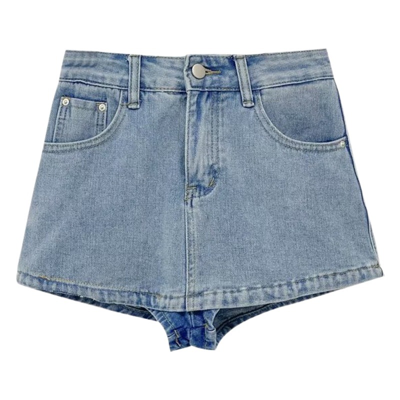 French Fashion Hot Girl Style Anti-Exposure Denim Skirt for Women High Waist Elastic Slimming Temperament Hip Skirt Wholesale