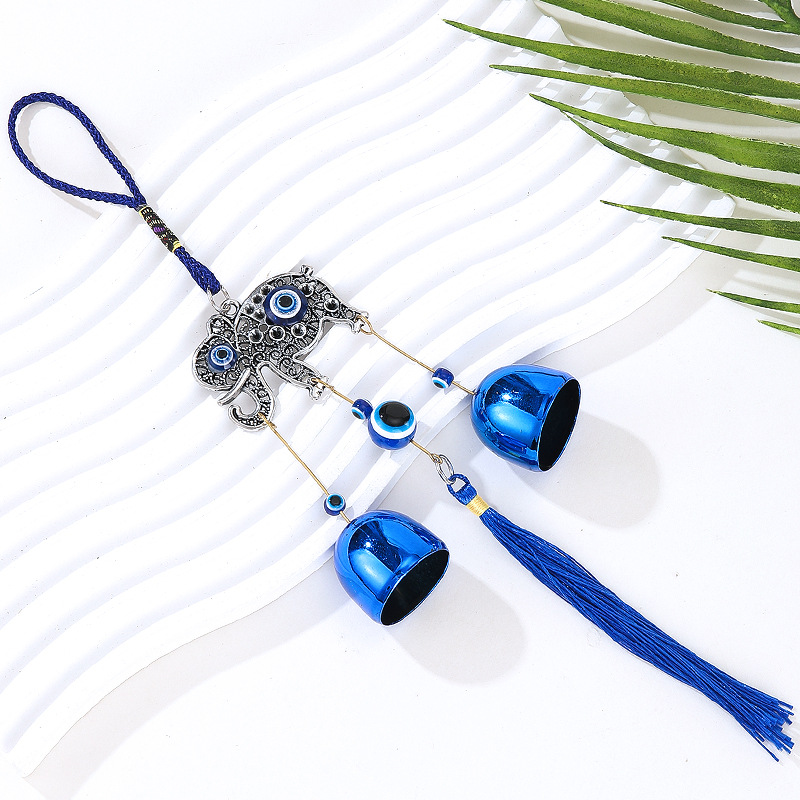 Wind Chime Turkish Blue Eye Metal Hanging Ornament Tassel Pendant Evil Eye Hanging Decoration Wholesale Wall-Mounted