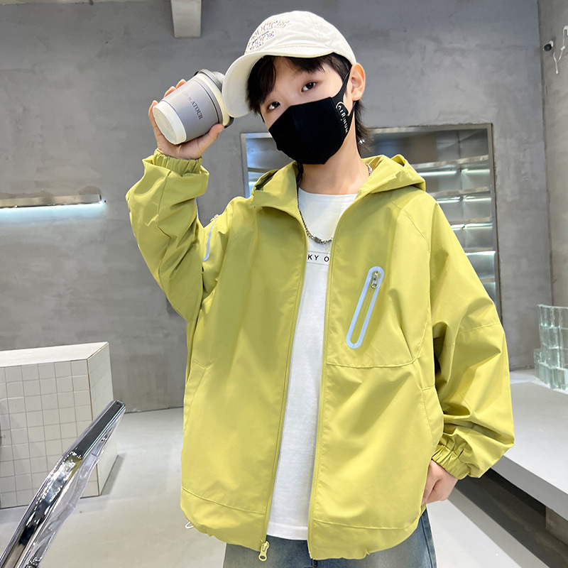 Boys' Coat 2024 New Arrival Clothes Autumn Clothes Big Children Outdoor Autumn Hooded Coat Jacket Spring and Autumn Fashion