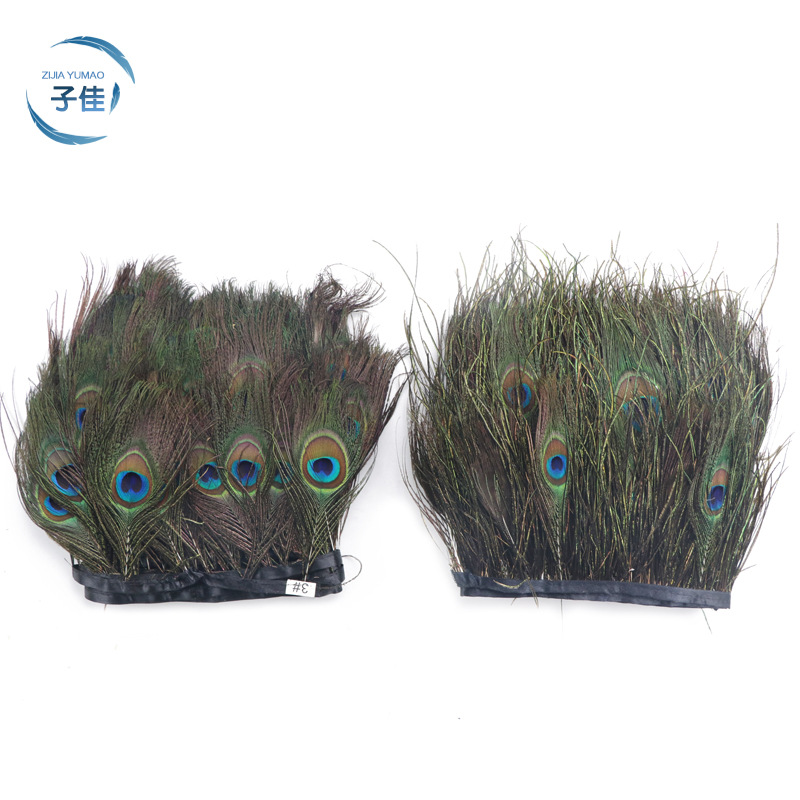 Custom big eye peacock eye feather cloth belt DIY stage catwalk dress skirt peacock feather cloth edge
