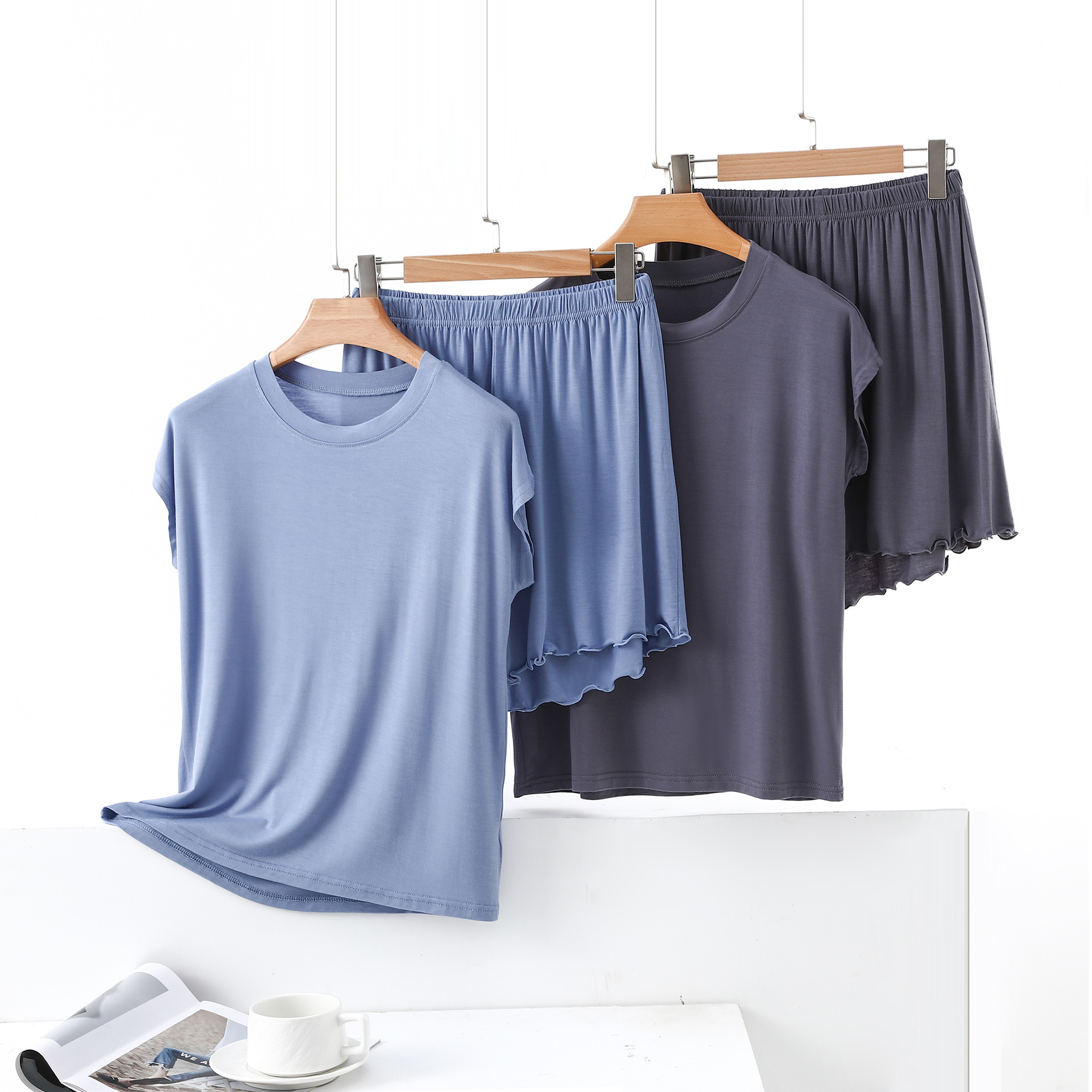 Modal Pajamas Women's Summer Thin Cool-feeling Home Suit Two-piece Outfit Sleeveless Casual Pants for suit plus size