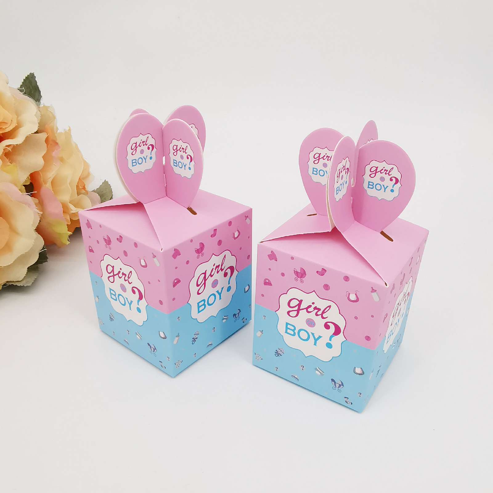 Guess gender baby birthday candy box creative small love square box baby year old small gift table candy box crazy grab