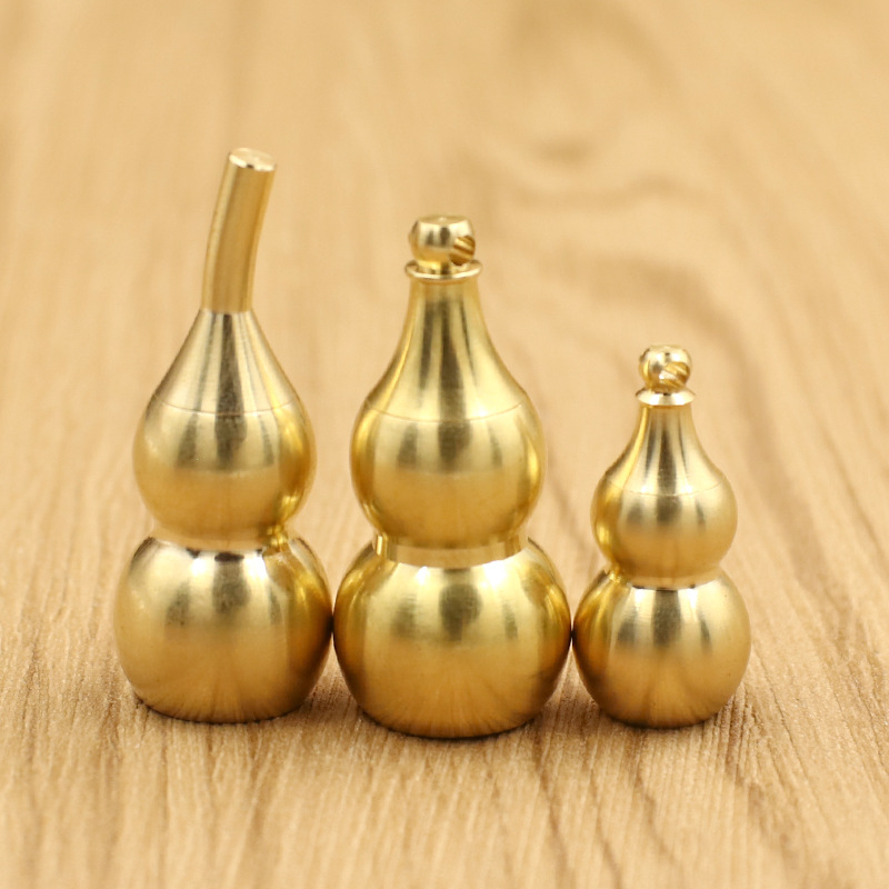 Picture of Spot copper gourd wholesale small open pure copper gourd hollow five Emperor money large gossip fortune copper gourd