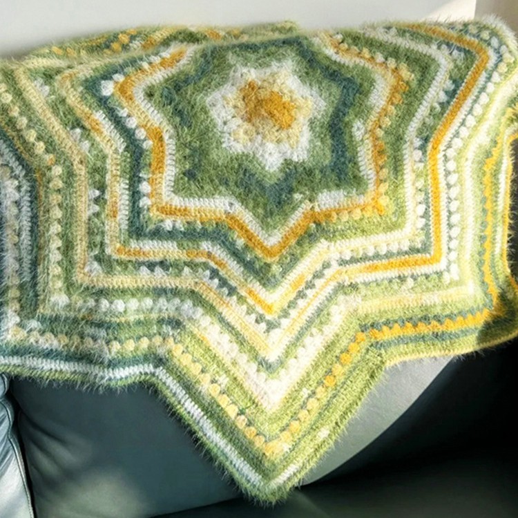 Picture of Seven star blanket yarn crochet handmade DIY material package knitting gift boredom relief blanket knitting ten moments of snow treasure