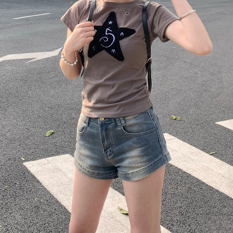 Stretch Tight High Waist Denim Shorts Chic Summer Thin Women's Hot Trendy Hot Pants