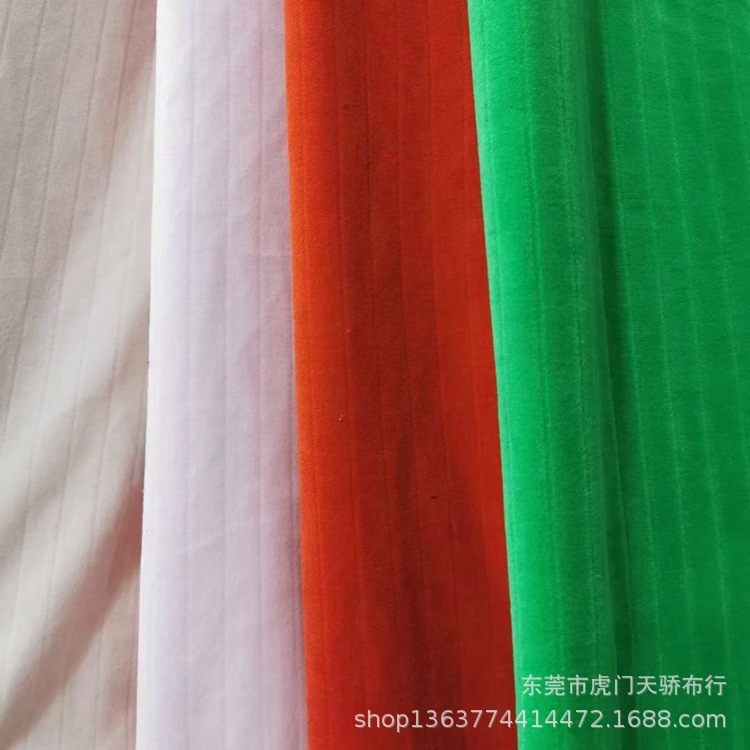 Spot supply of new single flannel vertical fabric 240 grams straight through narrow strip casual clothing