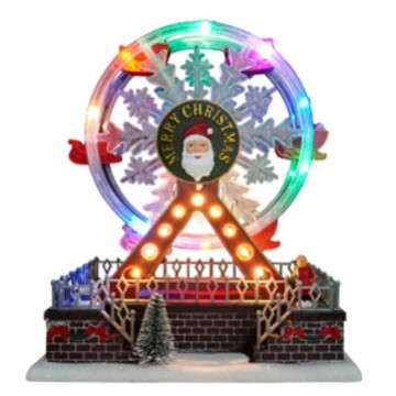 Anyou Christmas Colorful Ferris Wheel Amusement Park Music Box Craft Ornament Holiday Childlike Christmas Limited Edition