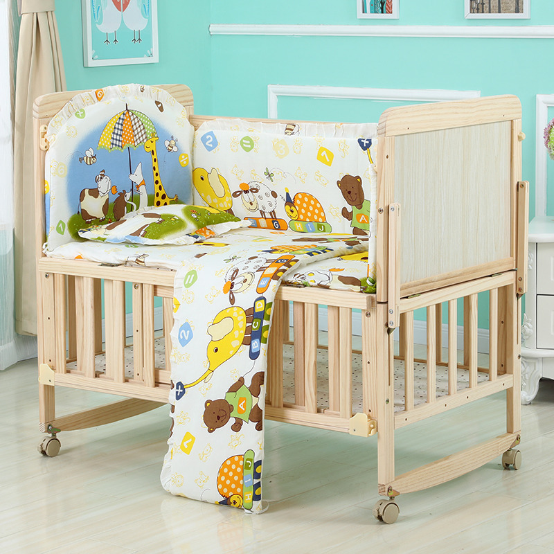 Picture of Factory Direct Sales Crib Solid Wood Paint-Free Baby Bed Multi-Functional Kidsren's Bb Cradle Bed Wholesale Dropshipping