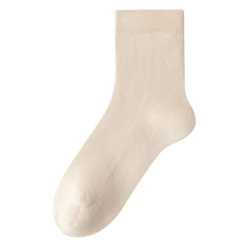Cotton Socks for Women Pure Cotton Wholesale Winter White Cotton Socks Versatile Deodorant Autumn and Winter Cotton Mid-Calf Socks for Women