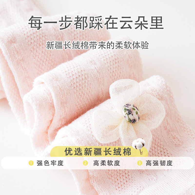 Picture of Girls' mesh leggings summer thin children's pantyhose solid color lace girls' cropped pants mosquito-proof socks wholesale