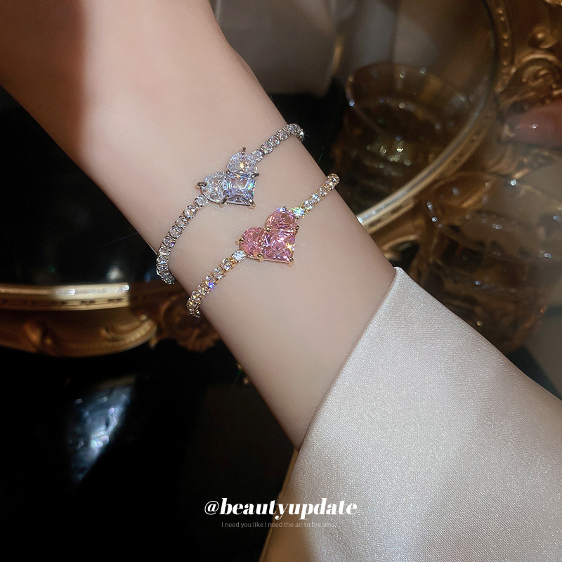 Light Luxury Zircon Love Adjustable Bracelet Korean Fashion Design Bracelet Versatile Hand Jewelry for Classmates and Besties Wholesale