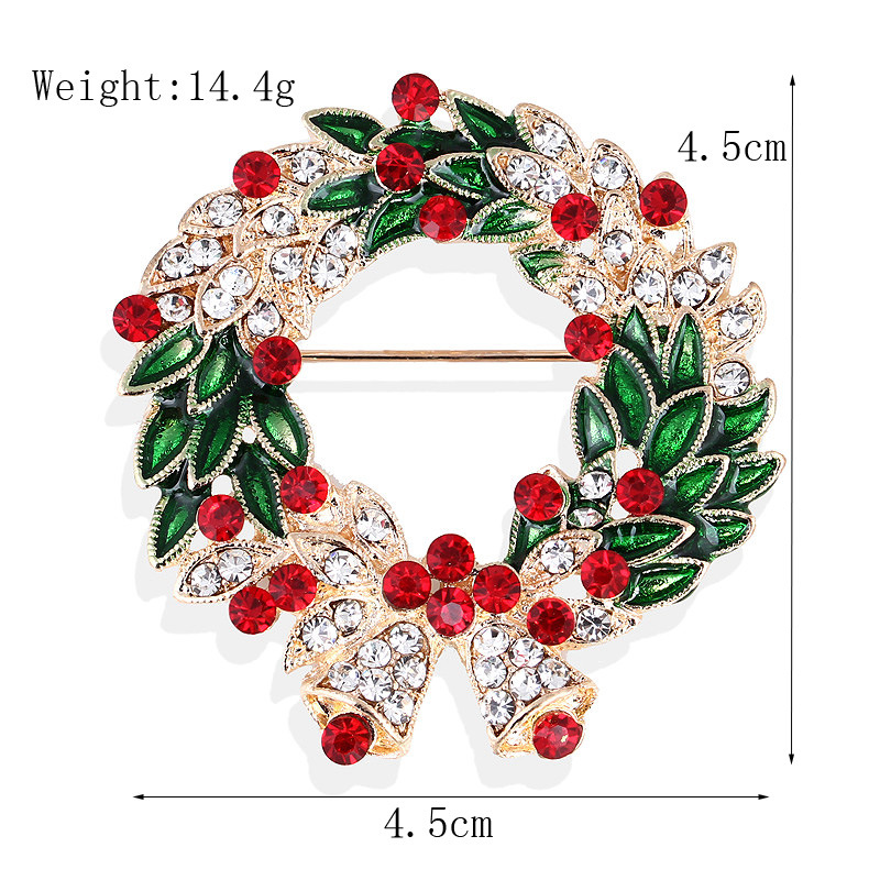Picture of Lanhao European and American New Fashion Christmas Brooch Christmas Tree Shoes Elk Wreath Snowflake Bell Pin Women