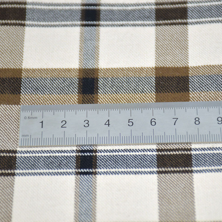 Polyester viscose stretch yarn-dyed plaid fabric fashion Shirt pants trench coat fabric 32S/2*32S/2 + 40D