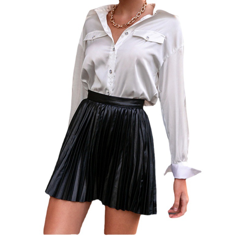 Cross-Border Amazon Autumn and Summer Women's Skirt European and American Fashion Casual Women's Pleated Skirt Slim Sexy Short Skirt