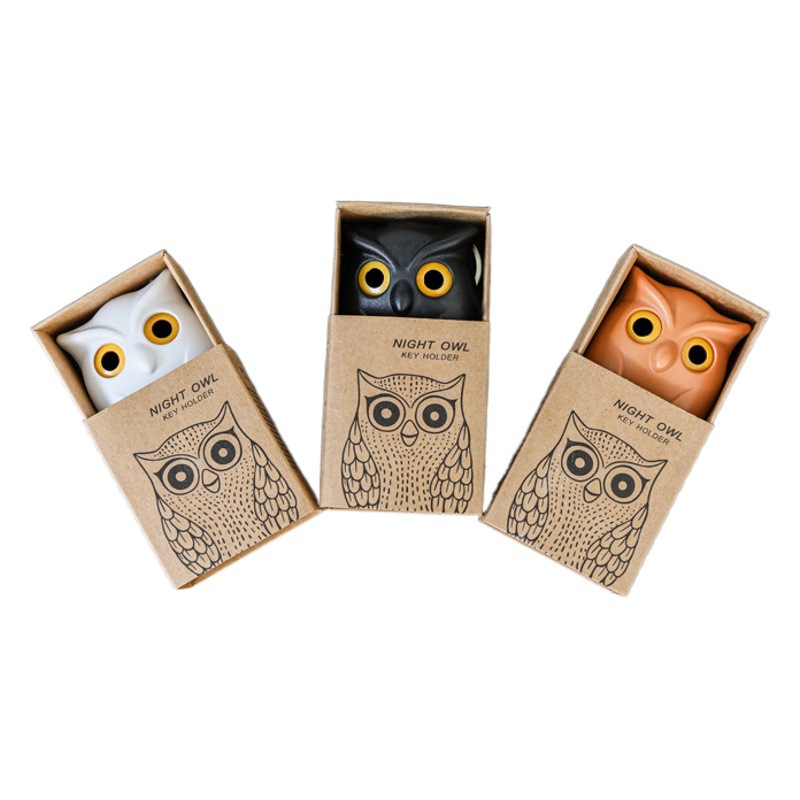Owl Key Hook Punch-free Doorway Entrance Living Room Viscose Wall Hanging Finishing Storage