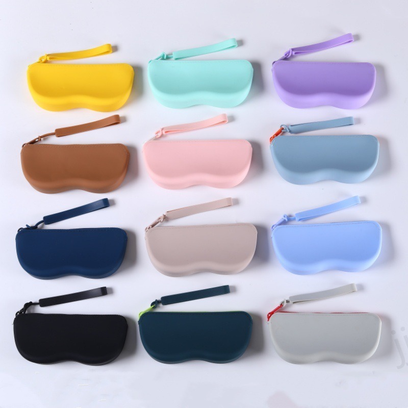 Soft Silicone Glasses Bag, High Appearance, Large Space, Hanging Bag, Travel Anti-Fall Sunglasses, Cross-Border Storage Bag