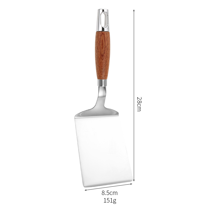 Picture of Cooking Teppanyaki Stainless Steel Steak Spatula Pizza Spatula Hand Cake Tool Triangular Spatula Pancake Spatula