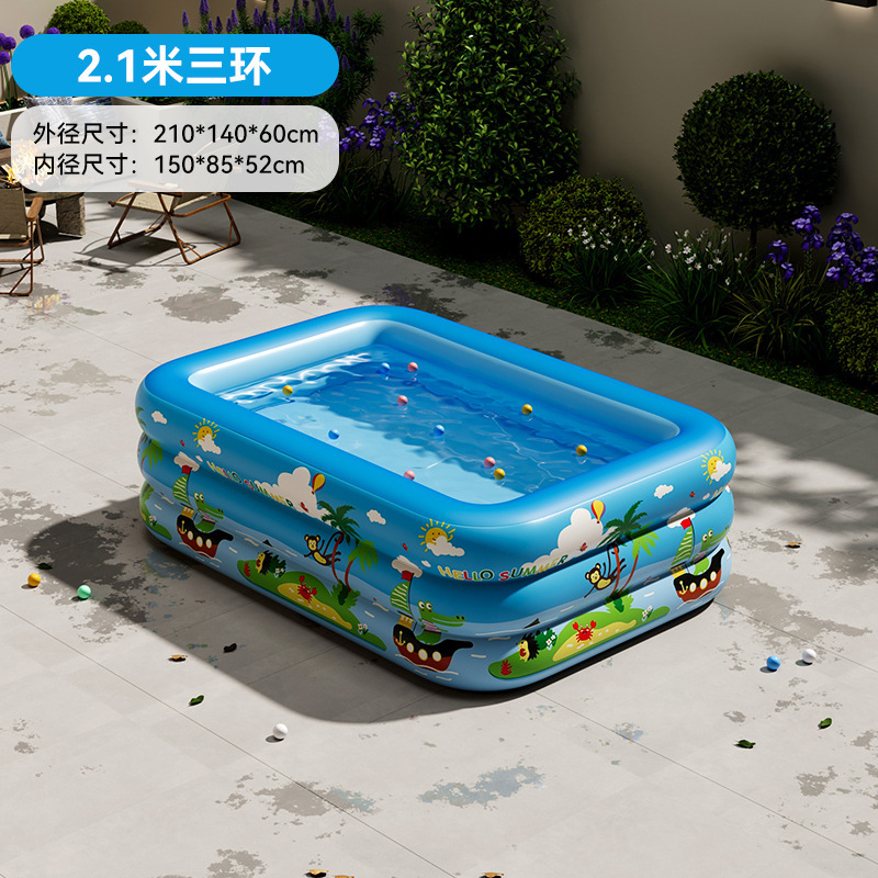 Picture of PVC Kids Inflatable Swimming Pool Home User Outside Large Family Pool Thickened Plastic Baby Baby Pool