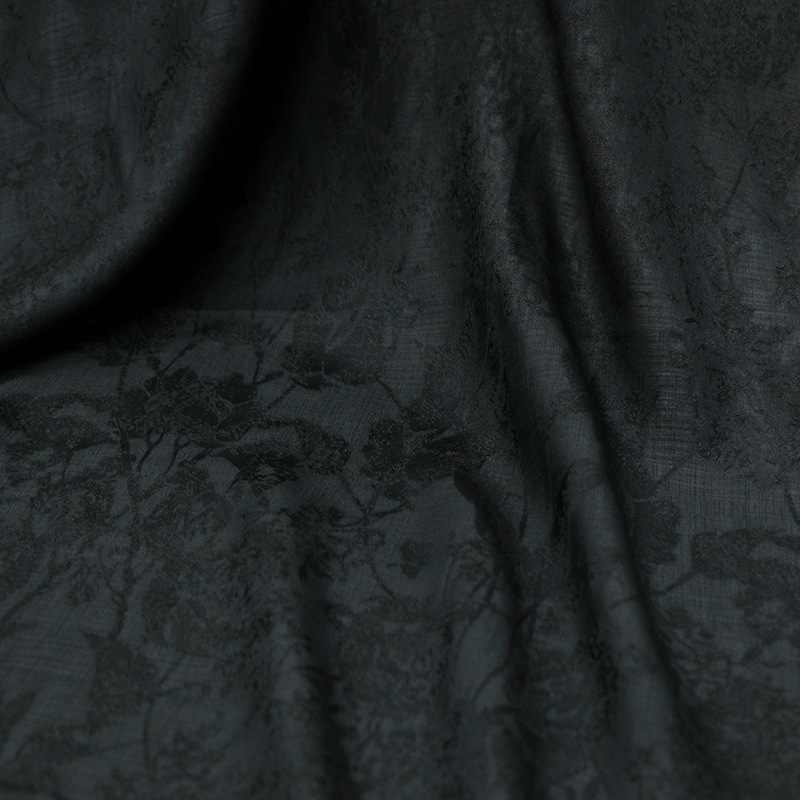 Natural tussah silk hollow jacquard non-heritage ancient fragrant cloud yarn old material damon silk fabric silk fabric factory direct sales