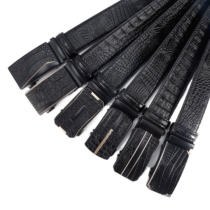 Crocodile men's belt young people simple high-end pure cowhide belt Korean fashion boutique Joker factory wholesale