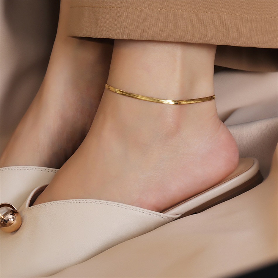 2021 cross-border simple style foot decoration retro OL gold silver jewelry personality European and American style fashion fashion anklet