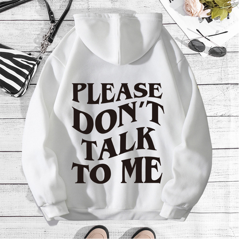 Picture of Amazon autumn and winter women's clothing back bag collar fleece-lined sweater hooded letter printing foreign trade sweater explosions women