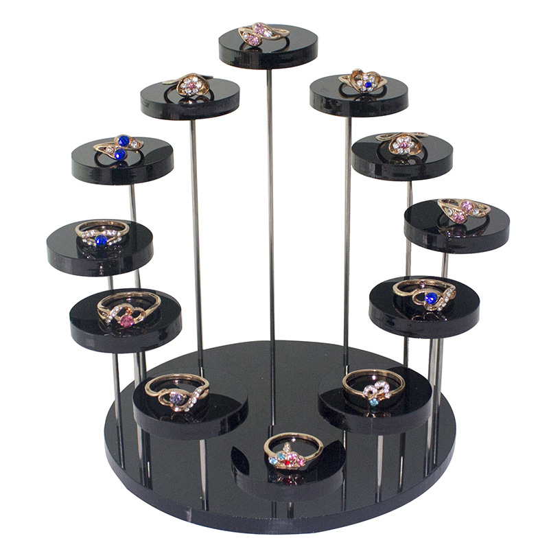 Transparent Acrylic 12 Round Stand Ring Jewelry Tray High Tripod Earrings Jewelry Display Stand Candle Rotating Table